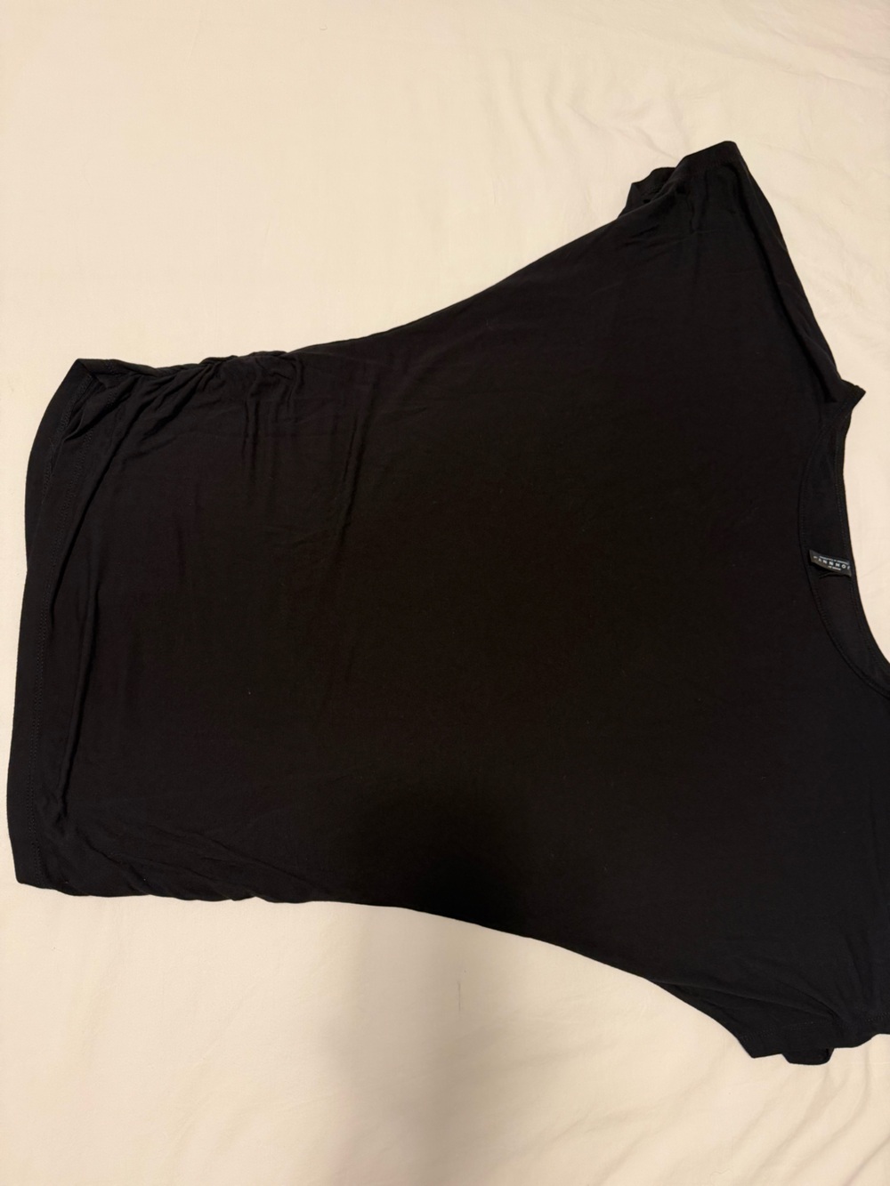 Black Women's Wide neck Cinched Waist T-shirt